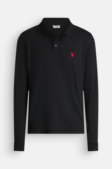 U.S. POLO ASSN. Langarm-Polo schwarz