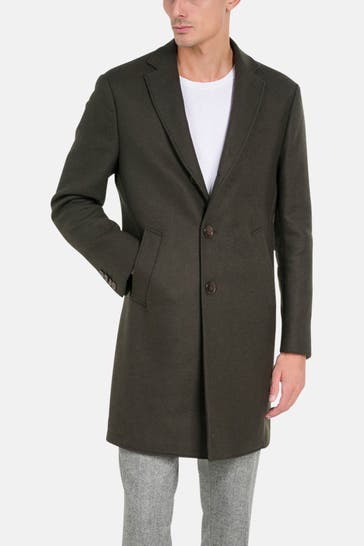 HACKETT Wollmix-Mantel oliv