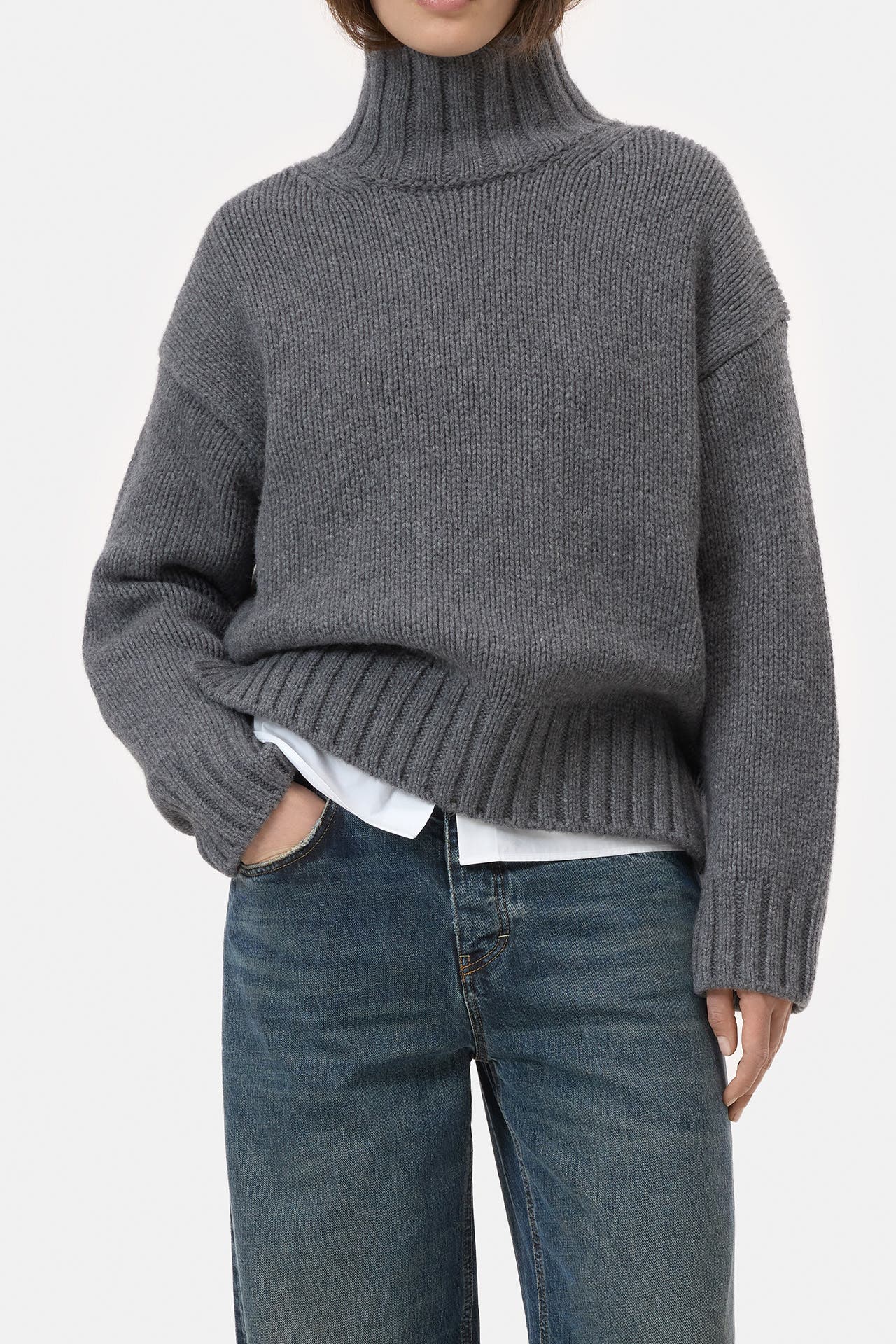 CLOSED Rollkragen-Wollpullover grau, Bild 1
