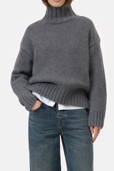 CLOSED Rollkragen-Wollpullover grau