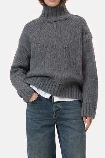 CLOSED Rollkragen-Wollpullover grau