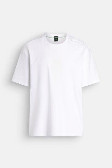 BOSS GREEN T-Shirt 'Mirror' weiß