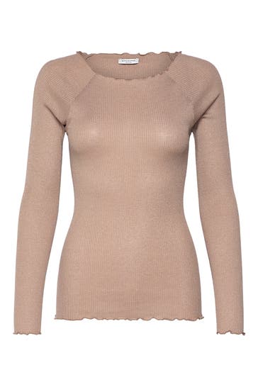 ROSEMUNDE Seidenmix-Longsleeve hellbraun