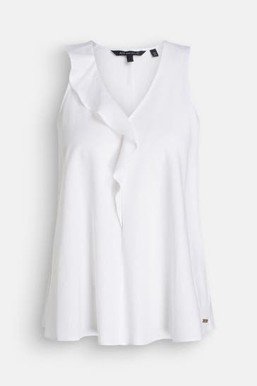 ARMANI EXCHANGE Leinenmix-Top weiß