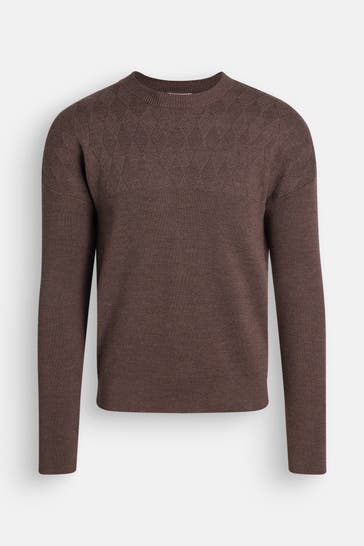 PHIL PETTER Wollpullover dunkelbraun