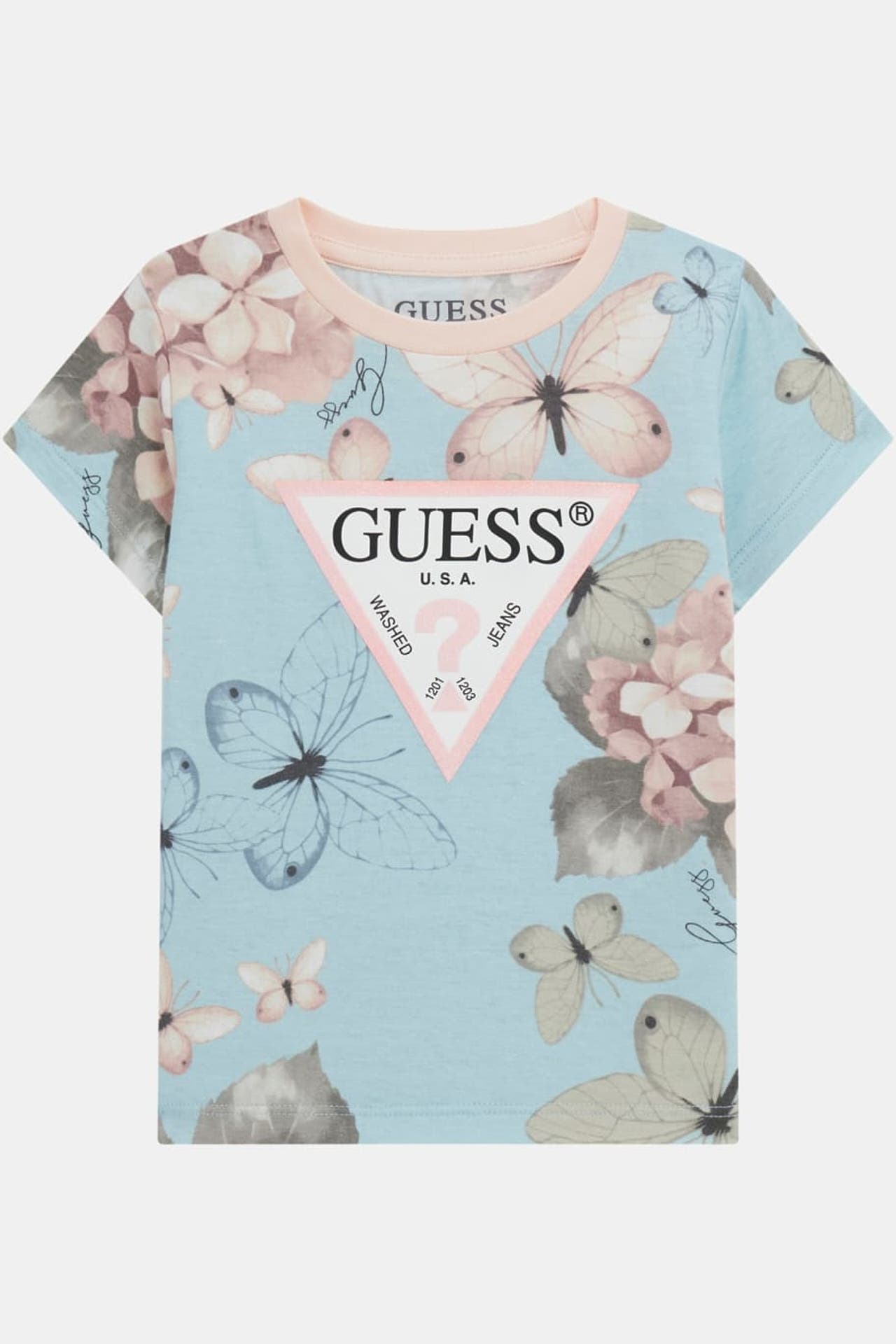 GUESS T-Shir hellblau gemustert, Bild 1