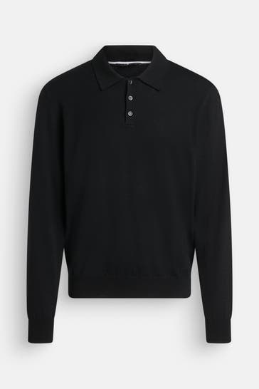7 FOR ALL MANKIND Polo-Langarm schwarz