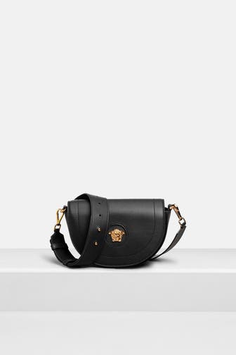 VERSACE Leder-Umhängetasche schwarz