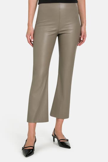 SOAKED Kunstlederhose taupe