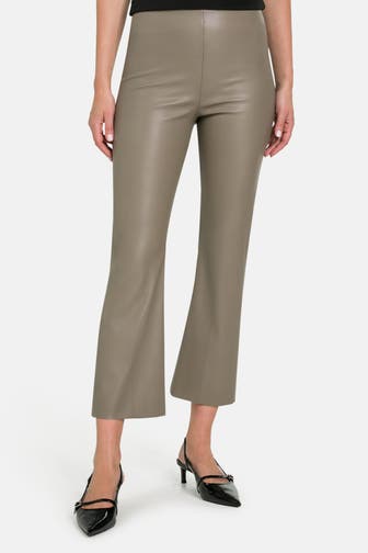 SOAKED Kunstlederhose taupe