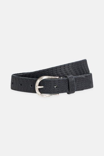B.BELT Leder-Gürtel navy