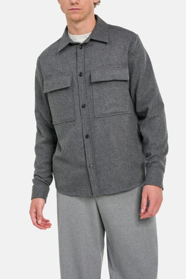 J.LINDEBERG Wollmix-Overshirt anthrazit