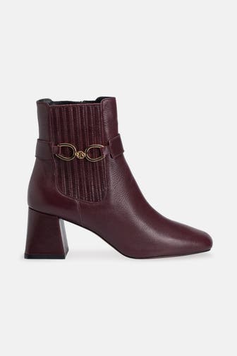 GEOX Leder-Stiefeletten 'Coronilla' burgunder