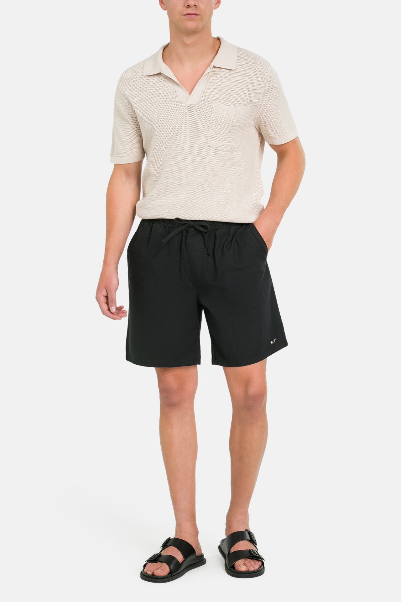 COLOURS & SONS Leinenmix-Shorts schwarz, Bild 1