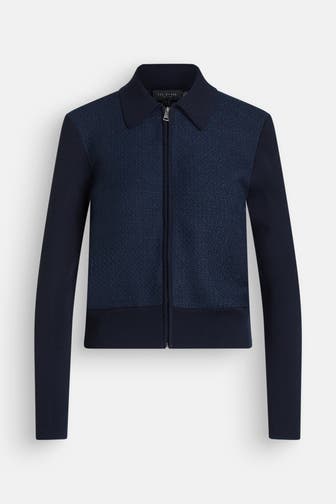 TED BAKER Strickjacke navy gemustert