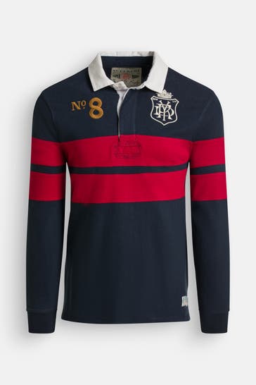 SUPERDRY Langarm-Polo gestreift