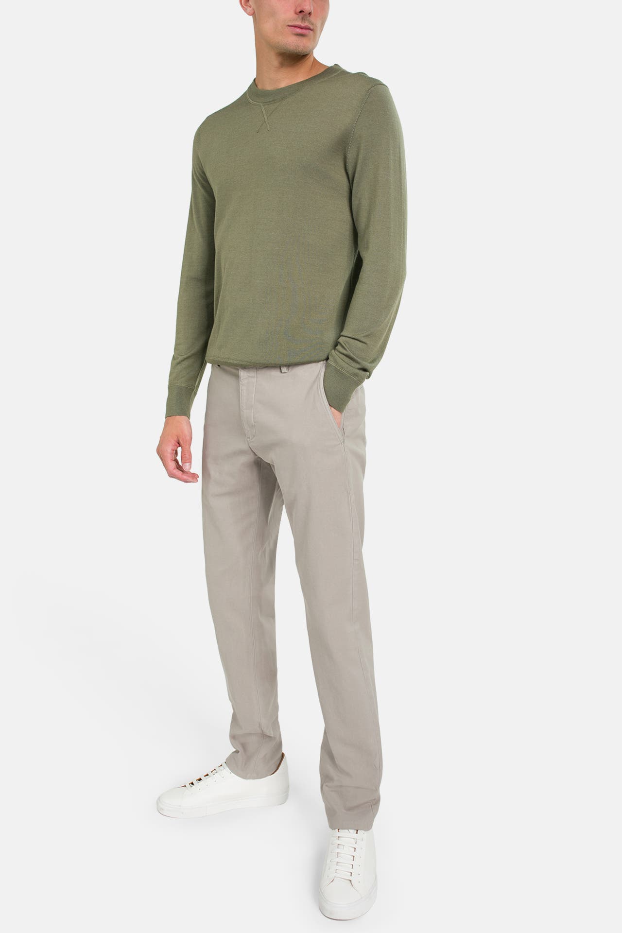 WINDSOR. Wollmix-Pullover 'Nando' olivgrün, Bild 1