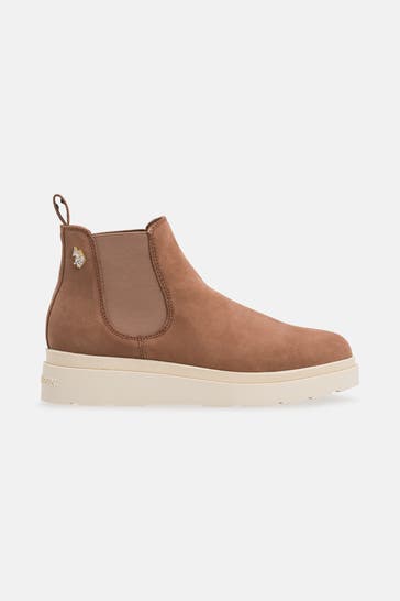 U.S. POLO ASSN. Chelsea-Boots 'Penny' hellbraun