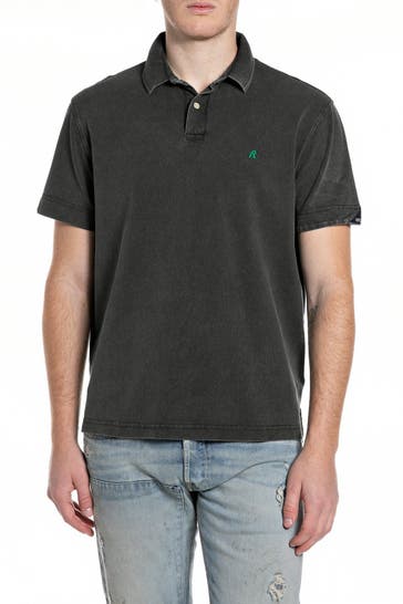 REPLAY Polo-Shirt dunkelgrau