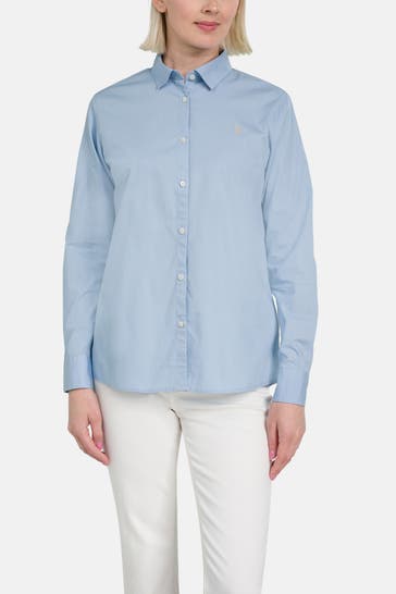 U.S. POLO ASSN. Business-Bluse hellblau