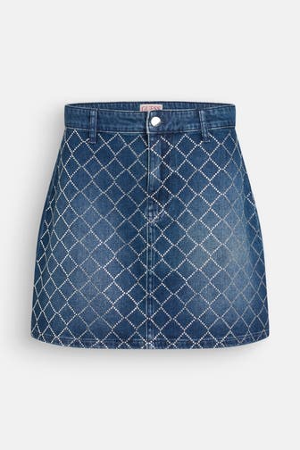GUESS Jeansrock 'Carlie' blau gemustert