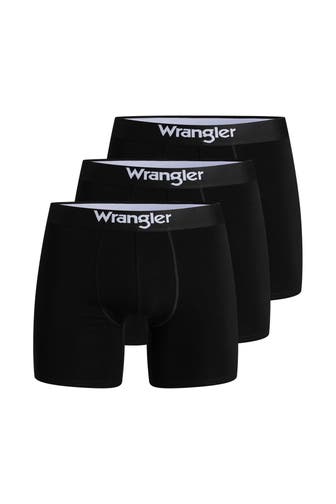 WRANGLER 3er-Pack Boxer Trunks 'Wilkins' schwarz