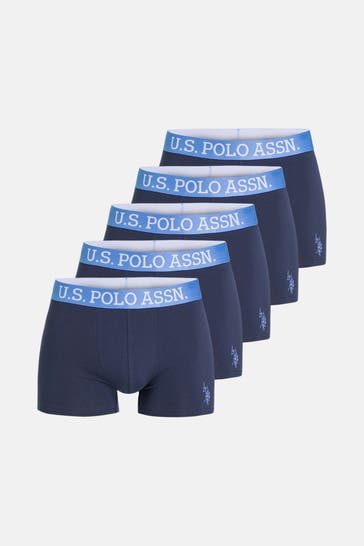 U.S. POLO ASSN. 5er-Pack Boxer Trunks 'Retro' navy