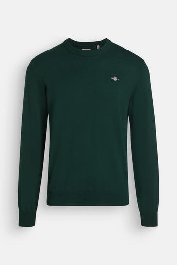 GANT Wollmixpullover dunkelgrün