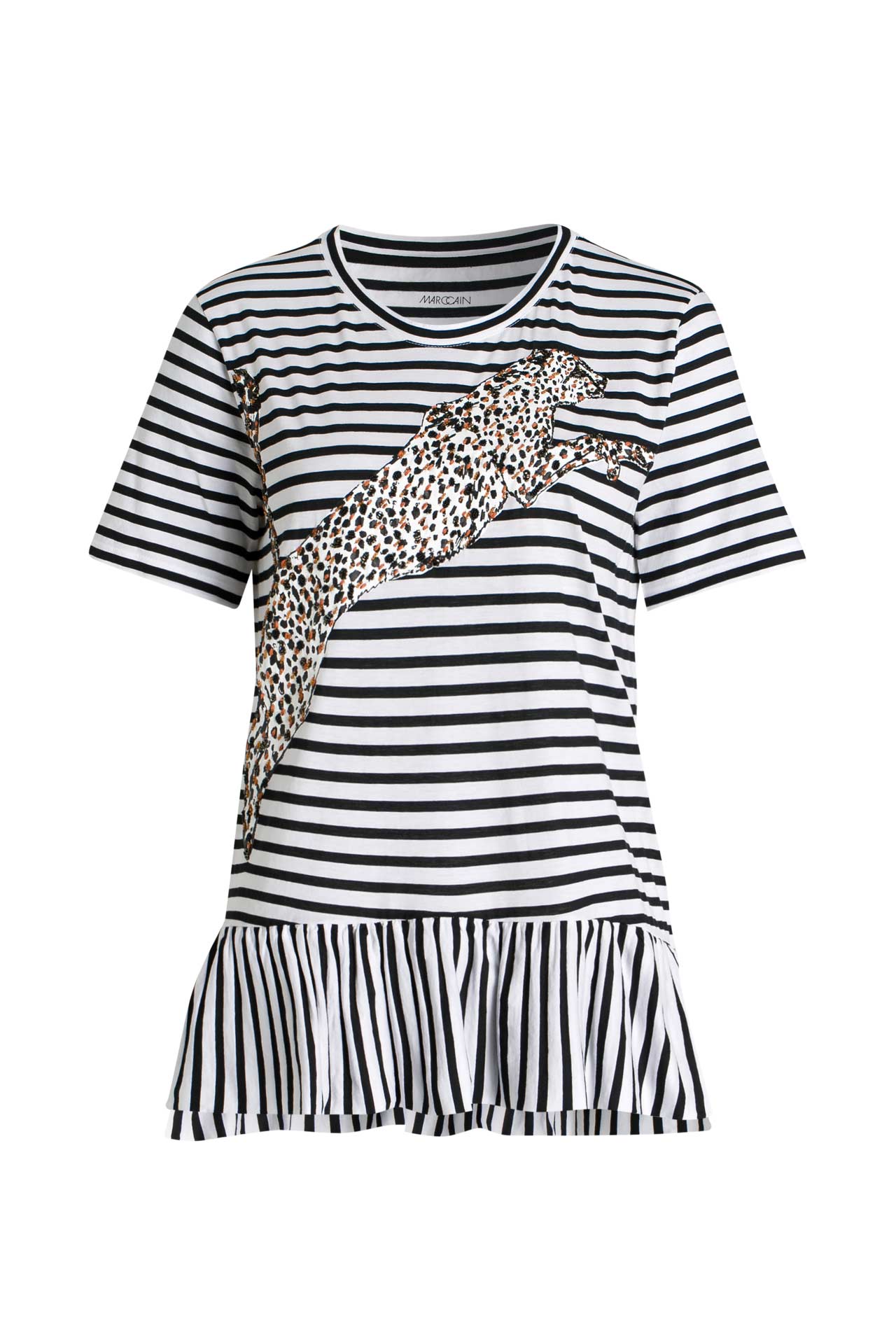 Marc Cain Collections Women's Striped T-Shirt With Square Neckline YC 48.57 J16 COL 366 main image 0
