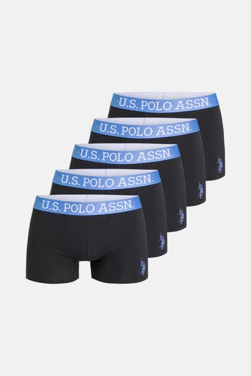 U.S. POLO ASSN. 5er-Pack Boxer Trunks 'Retro' schwarz