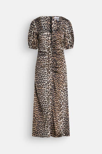 GANNI Seidenmix-Kleid leo