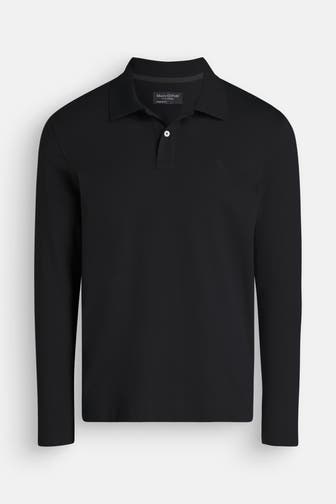 MARC O'POLO Langarm-Polo schwarz