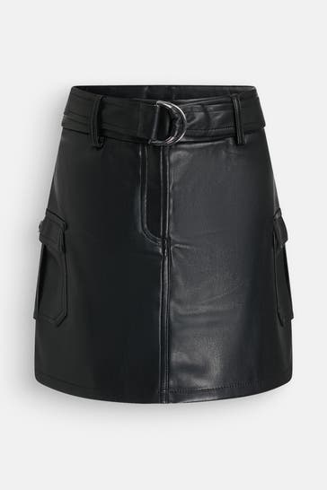 GUESS Kunstleder-Rock schwarz