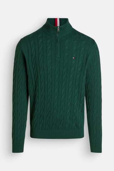 TOMMY HILFIGER Strick-Troyer dunkelgrün