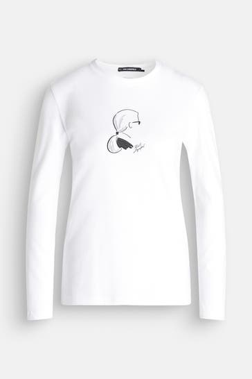 KARL LAGERFELD Longsleeve weiß