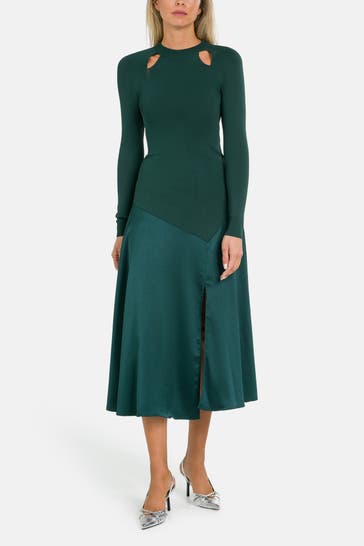TED BAKER Midikleid dunkelgrün