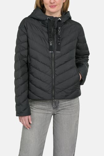 WOOLRICH Light-Daunenjacke 'Chevron' schwarz