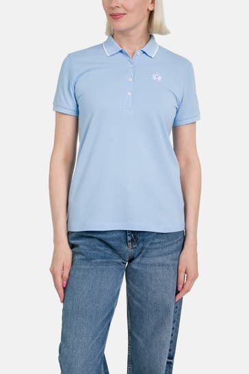 LA MARTINA Polo-Shirt taubenblau