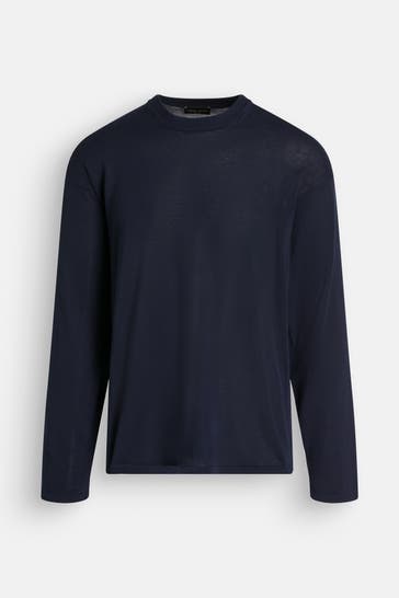 ROBERTO COLLINA Strickpullover nachtblau