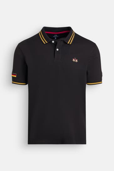 LA MARTINA Polo-Shirt schwarz