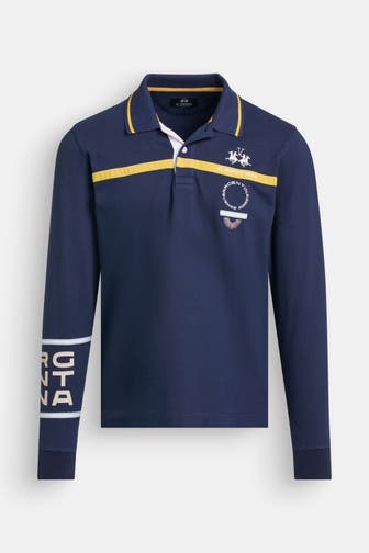 LA MARTINA Langarm-Polo dunkelblau
