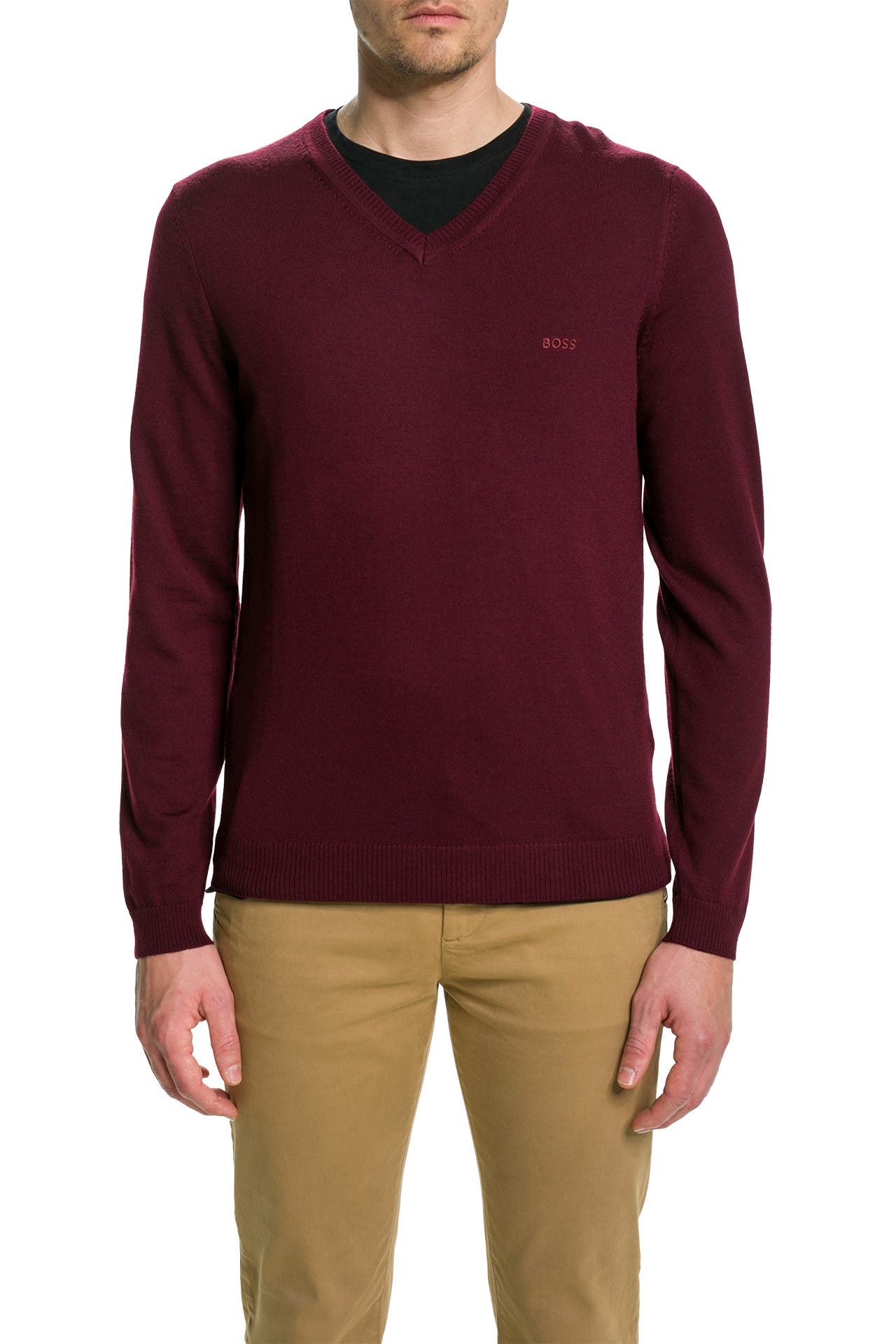 BOSS Strickpullover 'Batisse-E' bordeaux, Bild 1