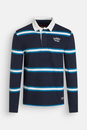 SUPERDRY Langarm-Polo gestreift