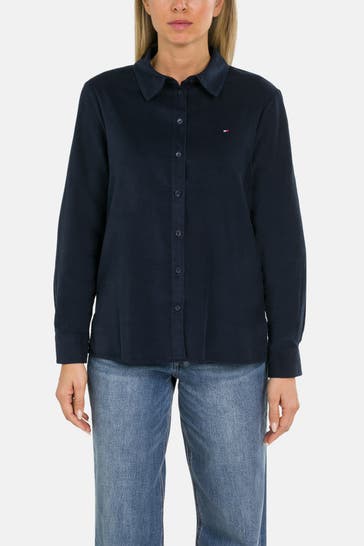 TOMMY HILFIGER Hemdbluse nachtblau