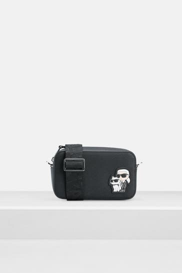 KARL BY KARL LAGERFELD Umhängetasche 'Icon Couple' schwarz