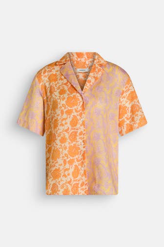 SANDRO Kurzarmbluse mehrfarbig