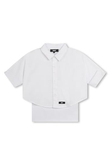 DKNY Set: Kurzarmhemd und Top weiß