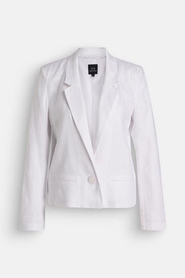 ARMANI EXCHANGE Leinenmix-Blazer weiß
