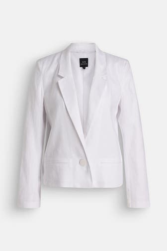 ARMANI EXCHANGE Leinenmix-Blazer weiß
