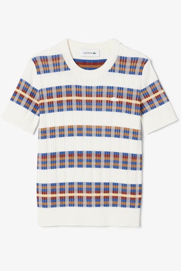 LACOSTE Strickshirt gemustert